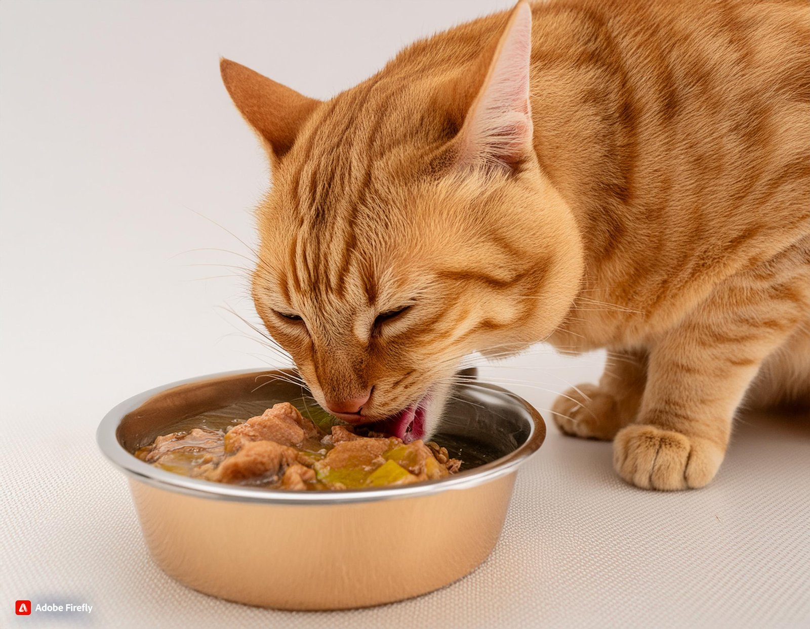 A cat eating